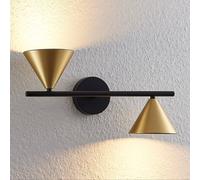 Lucande Kartio aplique, 2 luces, up down, latón