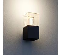 Lucande Lámpara de pared exterior Keke (Moderno) en Negro hecho Aluminio (1 llama, E27) lámparas para aplique lámpara LED exterior/fachada