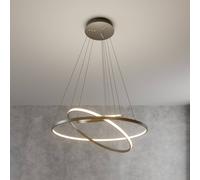 Lucande lámpara colgante LED Ezan, níquel, metal, Ø 80cm