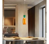 Lucande Lámpara colgante LED Fay, naranja/verde oscuro, cristal, Ø 15 cm