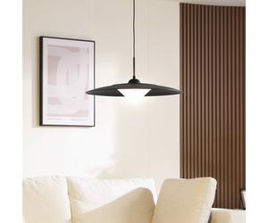 Lucande Lámpara colgante LED Foco, negra, metal, Ø 50 cm