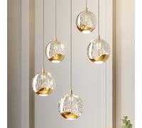 Lucande - Hayley 5 Lámpara Colgante Clear/Gold