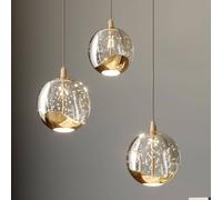 Lucande lámpara colgante LED Hayley, Ø 25 cm, 3 luces, dorado, cristal