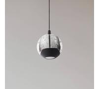 Lucande Lámpara colgante LED Hayley, negro, 1 luz, cristal