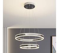 Lucande lámpara colgante LED Lyani, 60 cm, 2 luces, cromo, atenuable