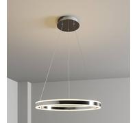 Lucande Lámpara colgante LED Lyani, Ø 60 cm, cromo, atenuable