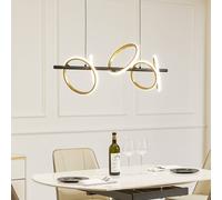 Lucande Lámpara colgante LED Madu, negra, metal, 92,5 cm de largo