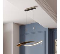 Lucande Lámpara colgante LED Marija, 91 cm, negra, atenuable