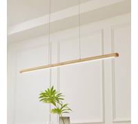 Lucande lámpara colgante LED Maruta, madera, haz, 120 cm, 3000K
