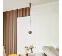 Lucande Lámpara colgante LED Plarion, color níquel, aluminio, Ø 9 cm