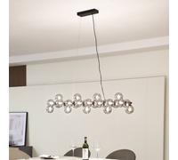 Lucande lámpara colgante Naelen, negro/gris, 125 cm, cristal, G9