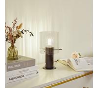 Lucande lámpara de mesa Eirian, negro, cristal, Ø 14 cm, E27