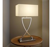 Lucande Lámpara de mesa Evaine (Moderno) en Blanco hecho Metal e.o. para Salón & Comedor (1 llama, E27) lámpara textil