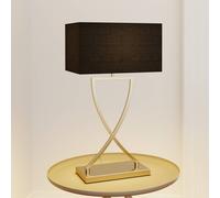 Lucande Lámpara de mesa Evaine (Moderno) en Negro hecho Metal e.o. para Salón & Comedor (1 llama, E27) lámpara textil