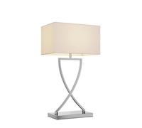 Lucande Lámpara de mesa Evaine (Moderno) en Blanco hecho Metal e.o. para Salón & Comedor (1 llama, E27) lámpara textil