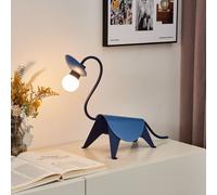 Lucande lámpara de mesa Idalina, Dino, azul, acero, 44 cm