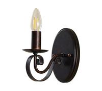 Lucande Lámpara de pared Caleb (Tradicional) en Marrón hecho Metal e.o. para Pasillos (1 llama, E14) aplique