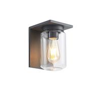 Lucande Lámpara de pared exterior Semka (Moderno) en Negro hecho Aluminio (1 llama, E27) lámparas para aplique lámpara LED