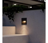 Lucande Lámpara de pared LED empotrable Loya, 11,5x11,5 cm, gris, IP54
