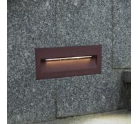 Lucande lámpara de pared LED empotrable Loya, 23 x 8 cm, óxido, IP54