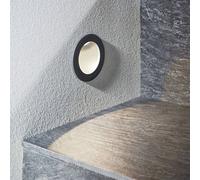 Lucande Lámpara de pared LED empotrable Pordis, IP65, redonda