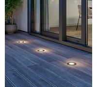 Lucande Lámpara de suelo LED empotrable Ava, Ø 12 cm, redonda, IP67