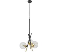 Lucande Sotiana lámpara colgante, 3 luces, redonda, latón