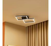 Lucande Lámpara de techo LED Tjado, 67 cm de largo, negro, metal