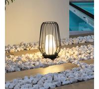 Lucande lámpara de terraza Chandan, 32,1 cm, negro, aluminio
