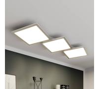 Lucande Lámpara LED de techo Ilira, 3 luces, plata, CCT, atenuable