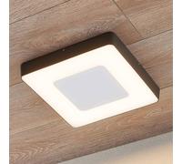 Lucande LED Lámparas de techo Sora (Moderno) en Negro hecho Aluminio (1 llama, lámpara exterior para el jardín, la terraza balcón y vivienda