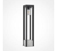 Lucande Bolardo luminoso Kalisa, E27, IP44, 70 cm, gris, metal