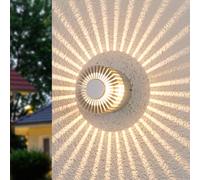 Lucande Lámpara pared ext color aluminio Lennias con LED