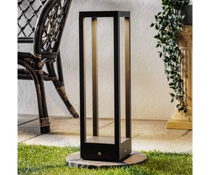 Lucande lámpara sobremuro LED Carlota, 50 cm, antracita, aluminio