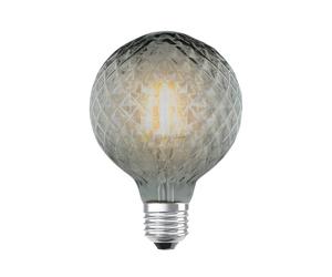 Lucande LED E27 bombilla G95 4W en Gris hecho de Vidrio (E27) bombillas lámpara fluorescente