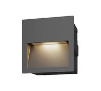 Lucande LED Lámpara de pared exterior Loya (Moderno) en Negro hecho Aluminio (1 llama, lámpara empotrable para exteriores, aplique exterior/fachada vivienda