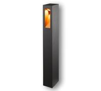 Lucande LED Lámpara para exterior Jenke (Moderno) en Negro hecho de Aluminio (1 llama, iluminación senderos, baliza farola