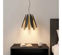 Lucande Lounit lámpara colgante negro-dorado 1 luz