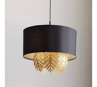 Lucande Malviras lámpara colgante de tela, decoración de hojas 1 luz.