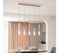 Lucande Plafón LED Korvitha, 5 luces, gris, cristal