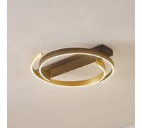 Lucande Plafón LED Natsuma, negro/oro, metal, Ø 50 cm