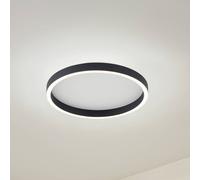 Lucande plafón LED Rotundo, Ø 40 cm, negro, atenuable