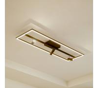 Lucande Plafón LED Yvor, 99,5 cm, negro, orientable