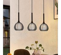 Lucande Tetira colgante, 3 luces, largo, negro