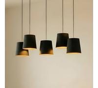 Lucande Thamila lámpara colgante, negro, hierro