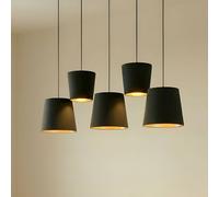 Lucande Thamila lámpara colgante negro oro, hierro