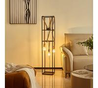 Lucande Vlados lámpara de pie de diseño, jaula, 3 luces.