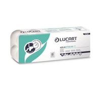 Lucart Professional, AquaStream 10, Papel Higiénico en Rollo Pura Pulpa High Fade, Ideal para Aseos Públicos y de Oficinas, 10 rollos de 200 hojas por paquete, 9,5x11 cm
