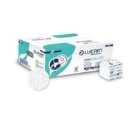 Lucart Professional, AquaStream 210, Papel higiénico intercalado de celulosa pura de alta fricción, Ideal para aseos públicos y de oficinas, 210 unidades, 9,5x11 cm, 40 paquetes