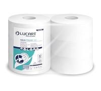 Lucart Professional, AquaStream 340, Papel Higiénico Jumbo de Celulosa Pura, Ideal para Oficinas y Baños Públicos, 1300 hojas, 9.1x26 cm, Paquete de 6 rollos